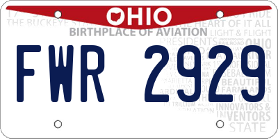 OH license plate FWR2929