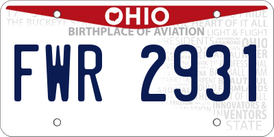 OH license plate FWR2931