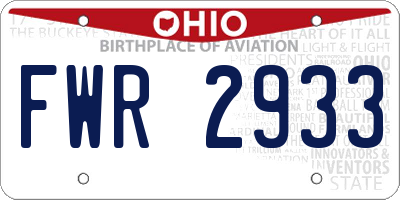 OH license plate FWR2933