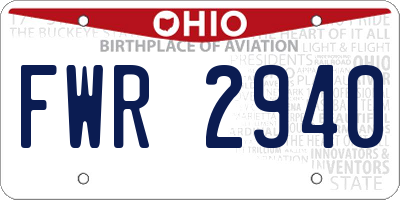 OH license plate FWR2940