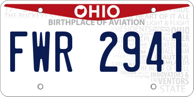 OH license plate FWR2941