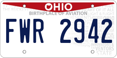 OH license plate FWR2942