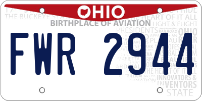 OH license plate FWR2944