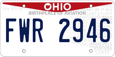 OH license plate FWR2946