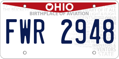 OH license plate FWR2948
