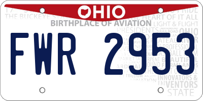 OH license plate FWR2953