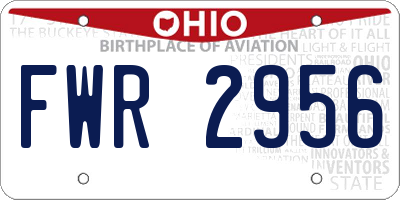 OH license plate FWR2956