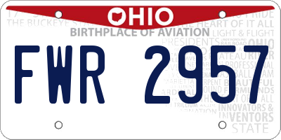 OH license plate FWR2957