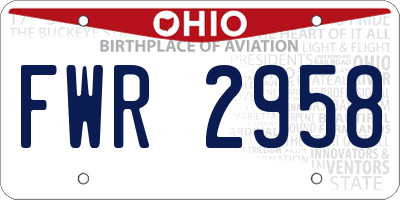 OH license plate FWR2958
