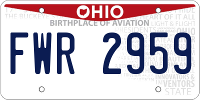 OH license plate FWR2959
