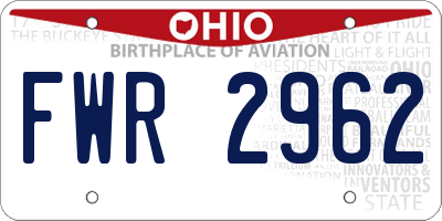OH license plate FWR2962