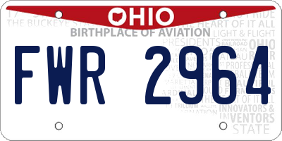 OH license plate FWR2964