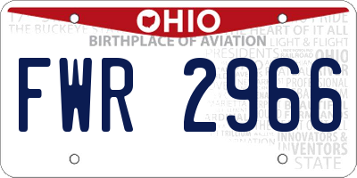 OH license plate FWR2966