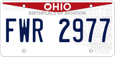 OH license plate FWR2977
