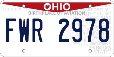 OH license plate FWR2978