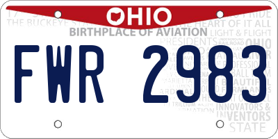 OH license plate FWR2983