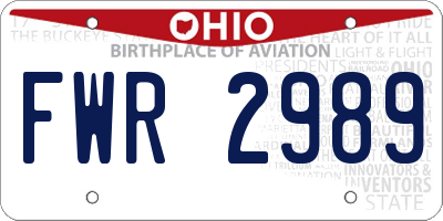 OH license plate FWR2989