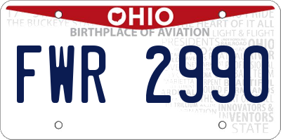 OH license plate FWR2990