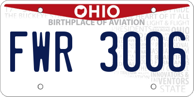 OH license plate FWR3006