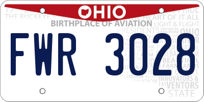OH license plate FWR3028