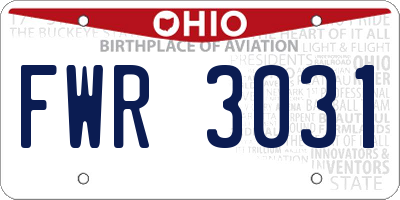 OH license plate FWR3031