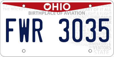 OH license plate FWR3035