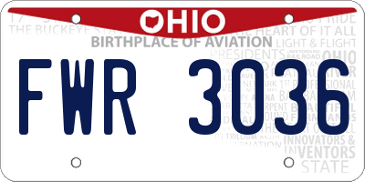 OH license plate FWR3036