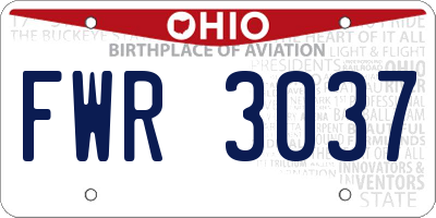 OH license plate FWR3037