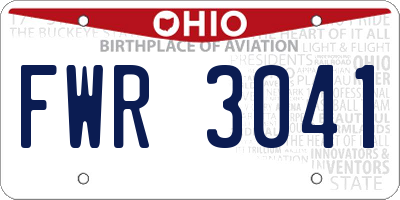 OH license plate FWR3041
