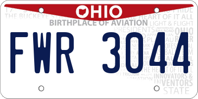 OH license plate FWR3044