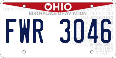 OH license plate FWR3046