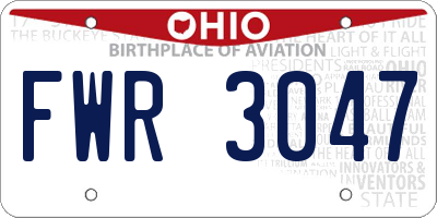 OH license plate FWR3047