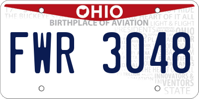 OH license plate FWR3048