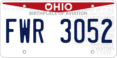 OH license plate FWR3052