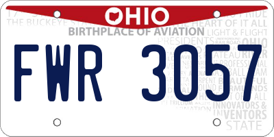 OH license plate FWR3057