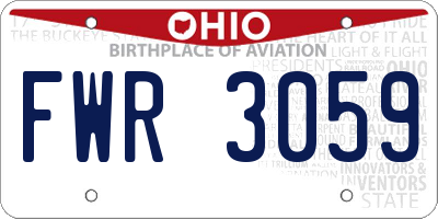 OH license plate FWR3059