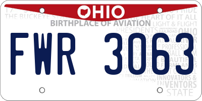 OH license plate FWR3063