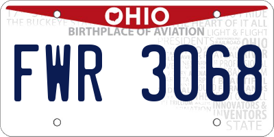 OH license plate FWR3068