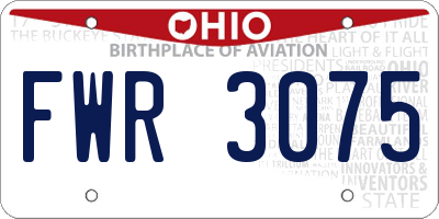 OH license plate FWR3075