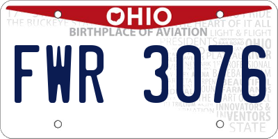 OH license plate FWR3076