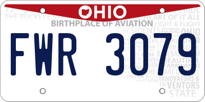 OH license plate FWR3079