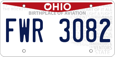 OH license plate FWR3082