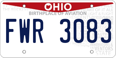 OH license plate FWR3083