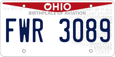 OH license plate FWR3089