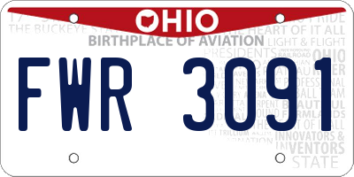 OH license plate FWR3091