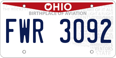 OH license plate FWR3092