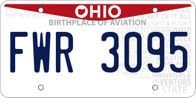 OH license plate FWR3095
