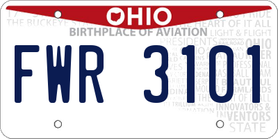 OH license plate FWR3101