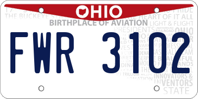 OH license plate FWR3102