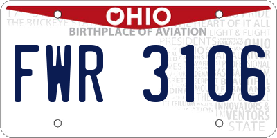 OH license plate FWR3106
